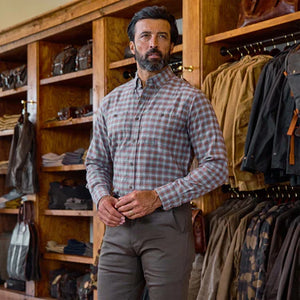 Dixon Brushed Cotton Twill Shirt - Grey Oxide