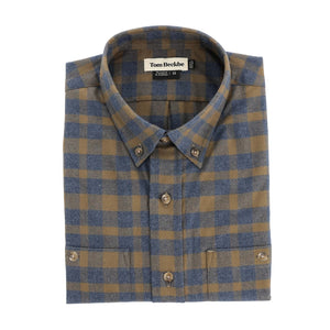 Dixon Brushed Cotton Twill Shirt - Blue Grass