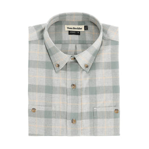Dixon Brushed Cotton Twill Shirt - Marled Gree