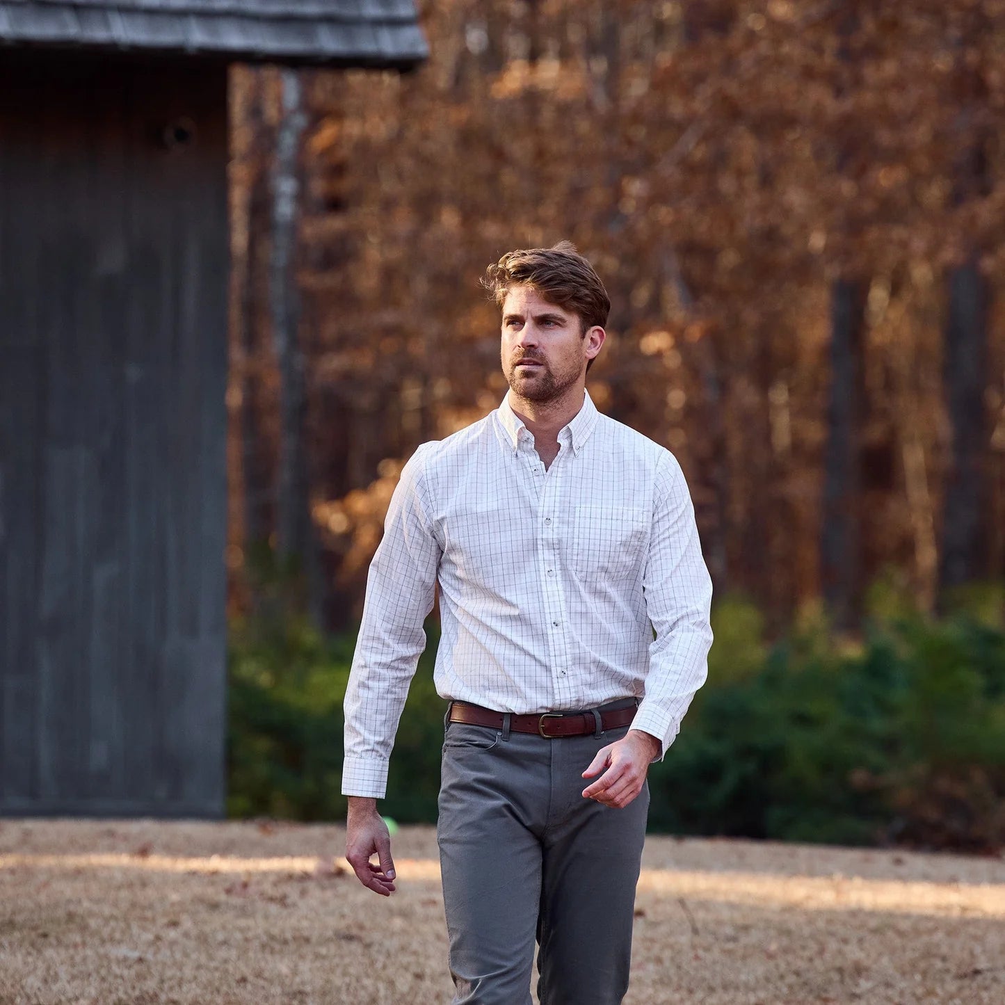 Monroe Poplin Shirt - Grey Beige