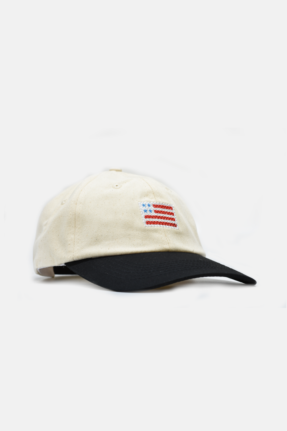 US Flag Needlepoint Hat: Blue