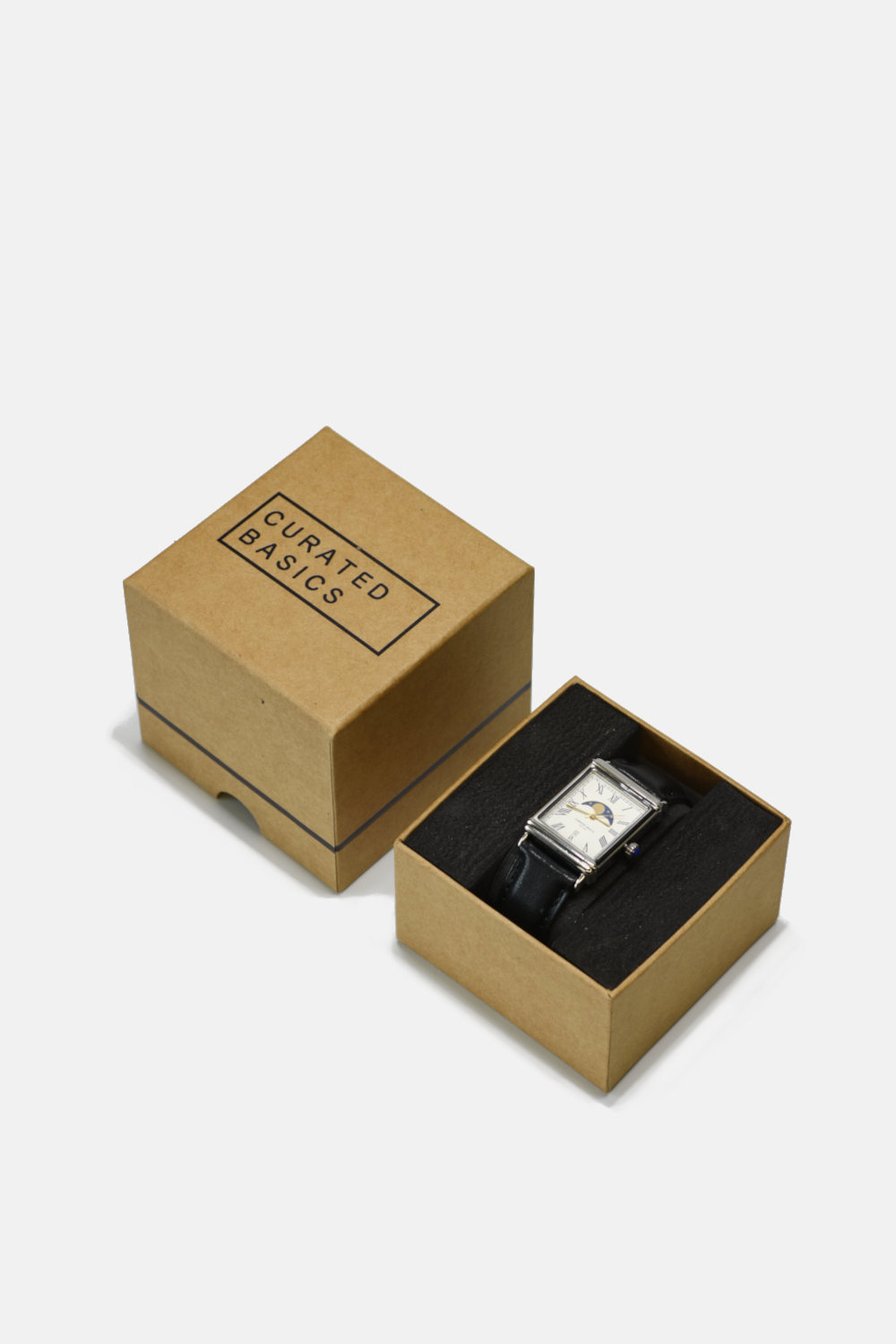 Moonphase Watch: Black Leather