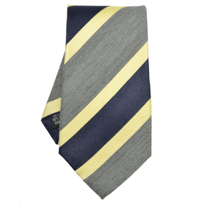 Navy Grey and Yellow Striped Tie