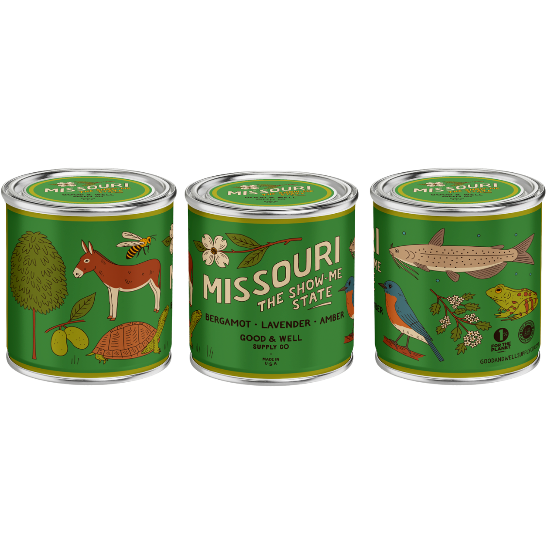 Missouri State Soy Candle : 1/2 Pint / Cotton Wick