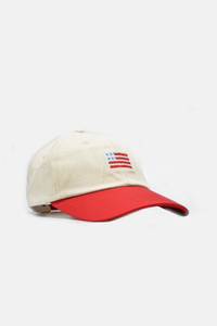 US Flag Needlepoint Hat: Blue