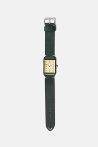 Classic Rectangular Watch: Brown Leather