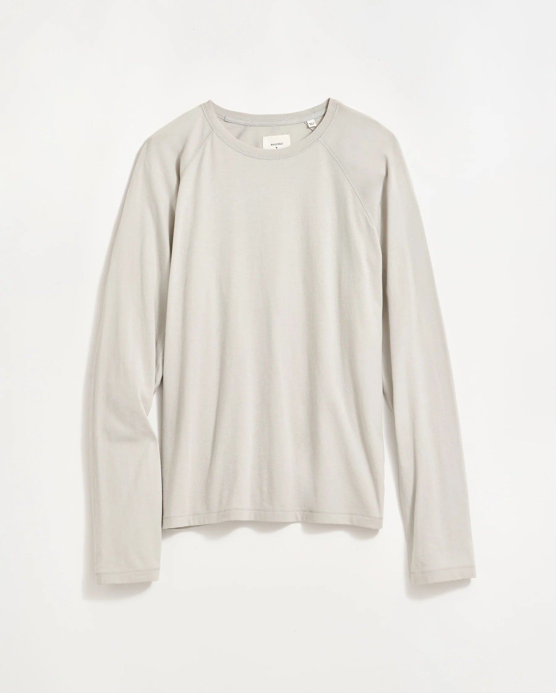 Long-Sleeve Sueded Cotton Crew