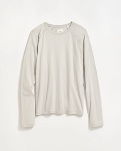 Long-Sleeve Sueded Cotton Crew