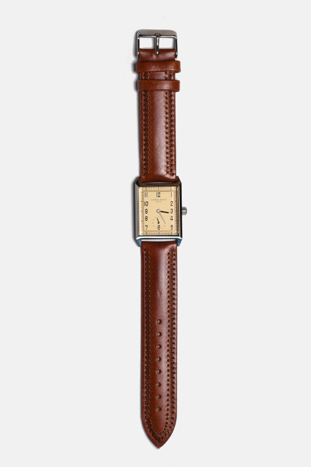 Classic Rectangular Watch: Brown Leather