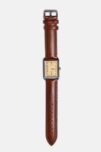 Classic Rectangular Watch: Black Leather