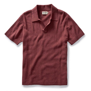 The Valencia Sweater Polo in Dried Cherry Rib