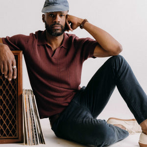 The Valencia Sweater Polo in Dried Cherry Rib