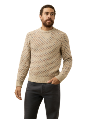 Donegal Crew Sweater - Oat Birdseye