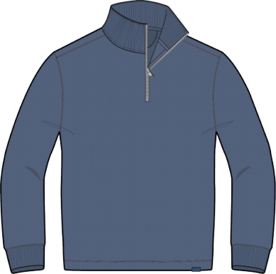 Textured Knit Quarter Zip - Breaker Blue