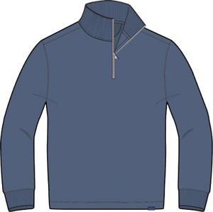 Textured Knit Quarter Zip - Breaker Blue